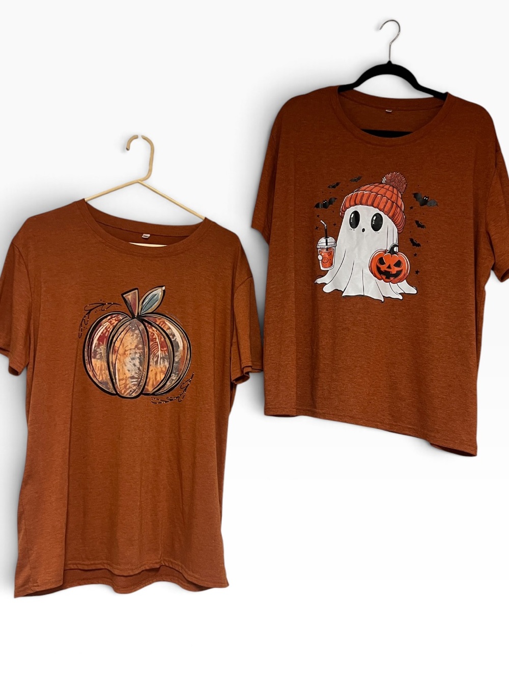 2 Fall Holiday Festive Graphic Tee - Shirts Orange 2X